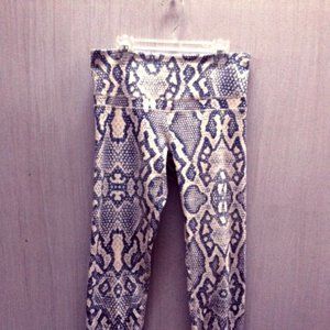 Varley Blue Snakeskin Yoga Pants